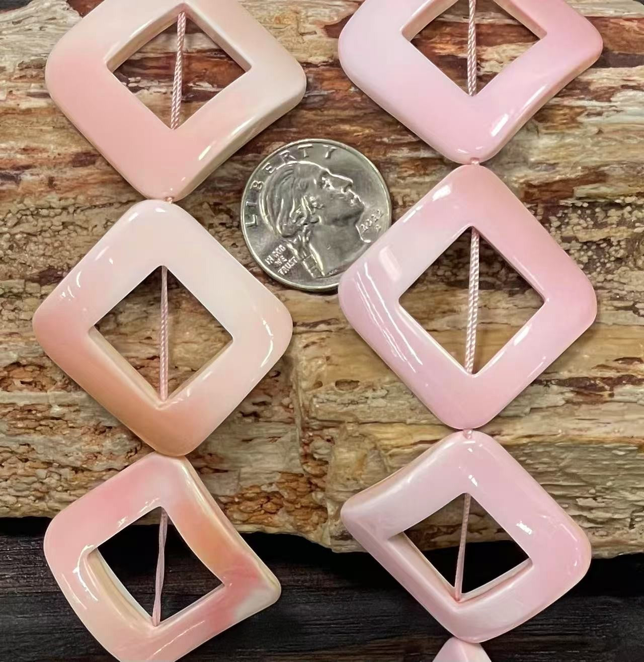 Queen Conch Shell Square Rings, 26mm 32mm