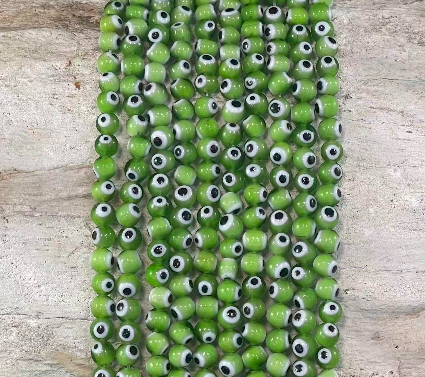 Evil Eye/Mal de Ojo, Glass Beads Round 6mm 8mm