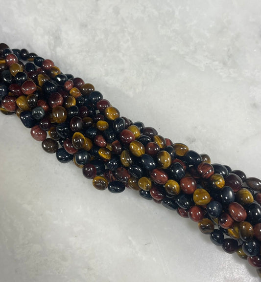 3-Color Tiger Eye AA Nugget Strands