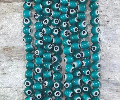 Evil Eye/Mal de Ojo, Glass Beads Round 6mm 8mm