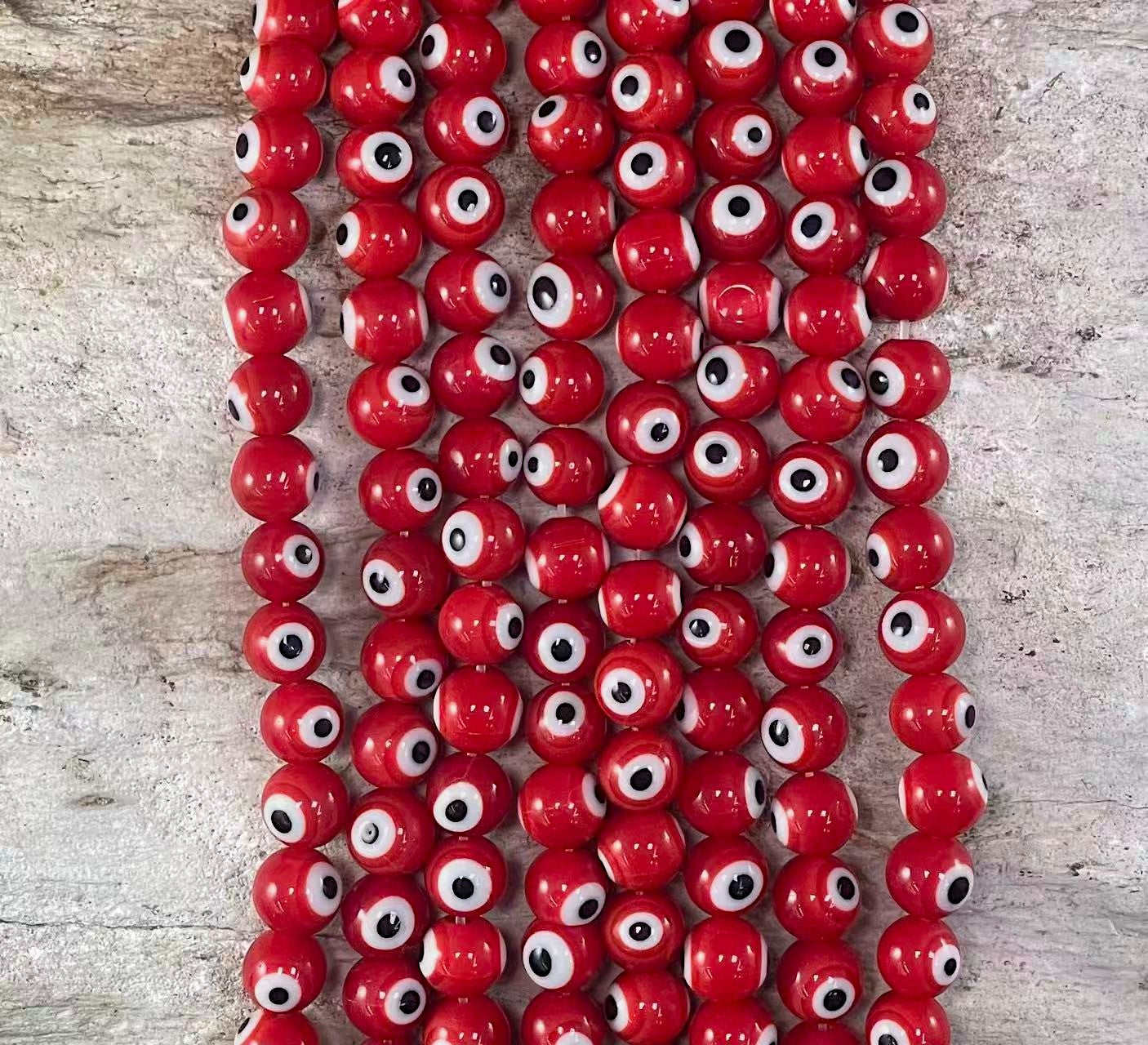 Evil Eye/Mal de Ojo, Glass Beads Round 6mm 8mm